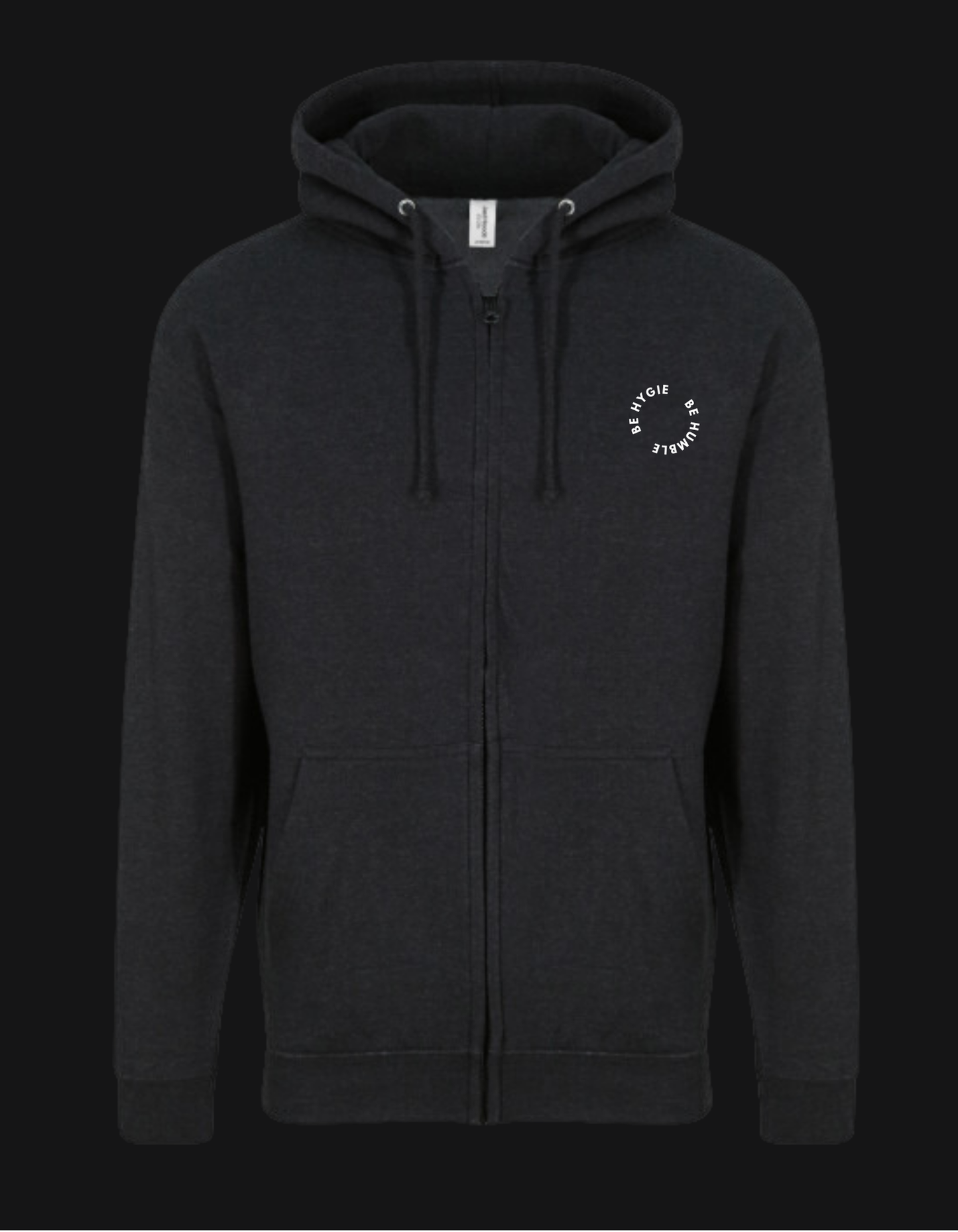 Hoodie Zip UNISEX - Black Smoke